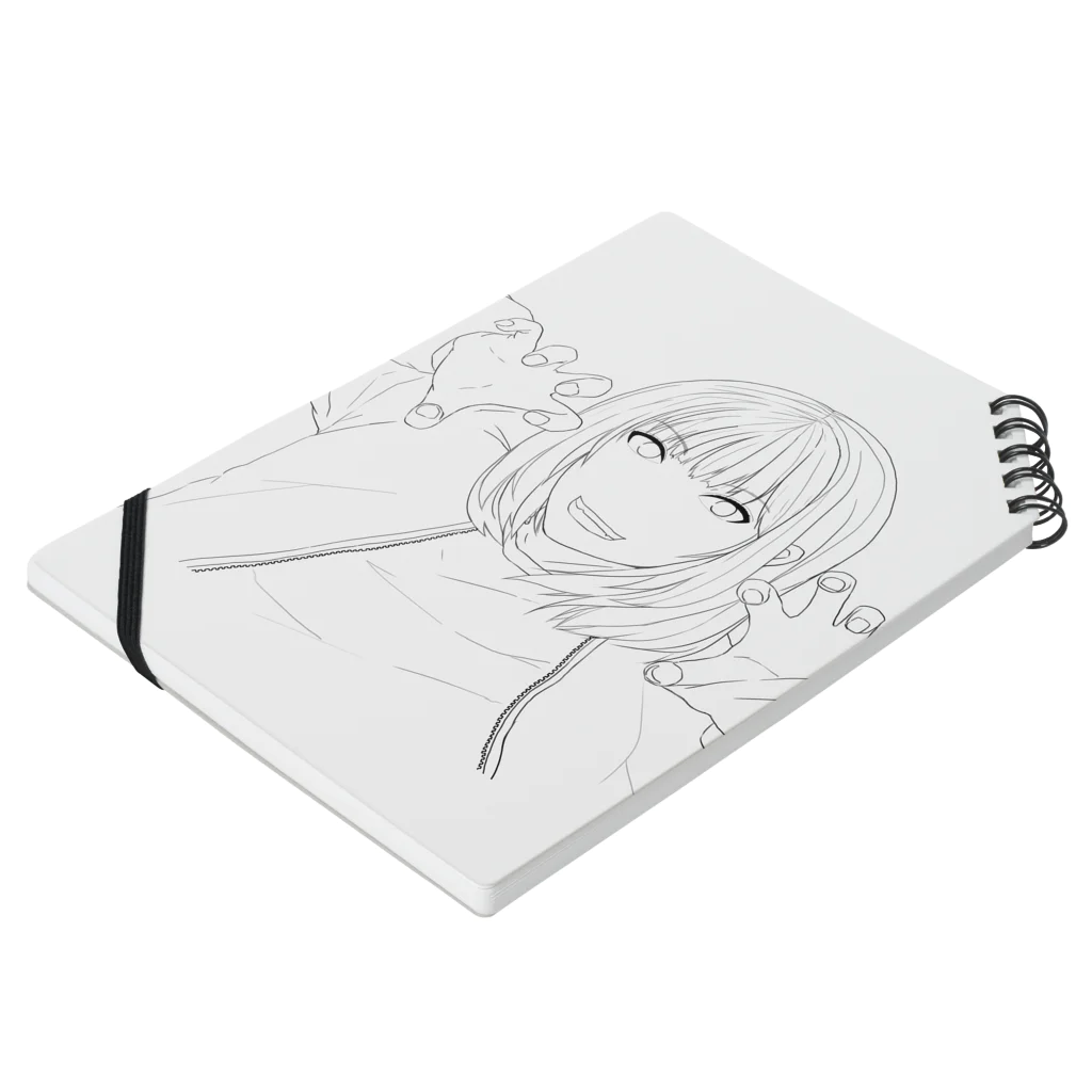 どうぶつえんのGIRL　A（WHITE) Notebook :placed flat