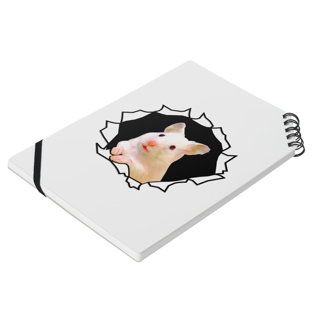 ハムスター愛好家 | Hamster Loverの突き出てくるハムちゃん Notebook :placed flat