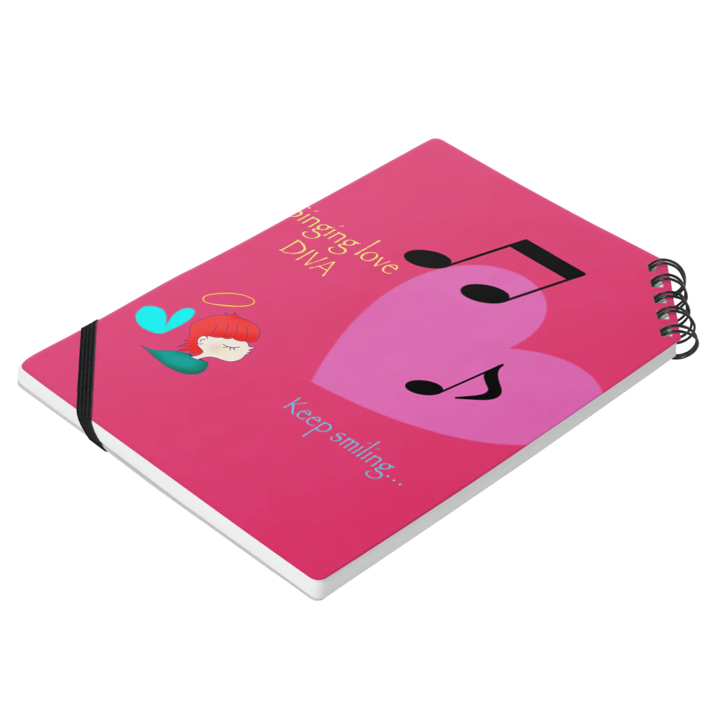 Divina AmoR-ART-のSinging love DIVA-Keep smiling- ピンク Notebook :placed flat