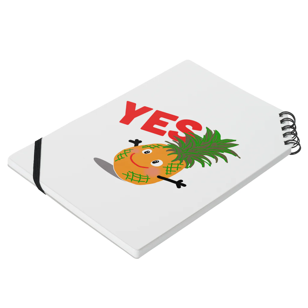 MZグラフィックスのパイナップル　YES Notebook :placed flat