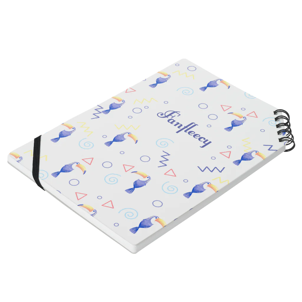 Fanfleecyのトロピカルバード(white) Notebook :placed flat