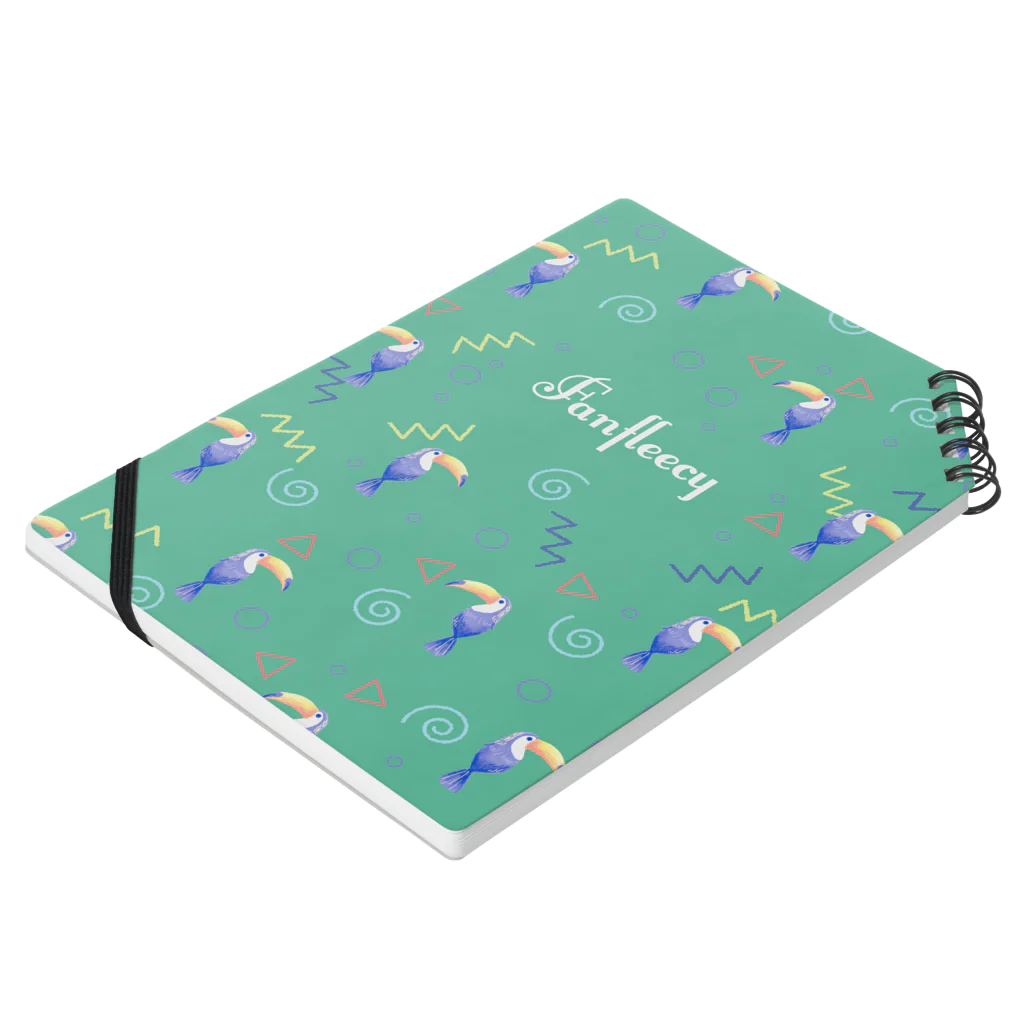 Fanfleecyのトロピカルバード(green) Notebook :placed flat