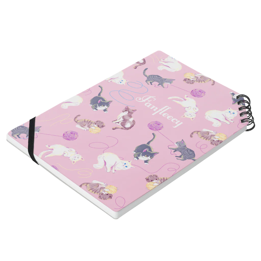 Fanfleecyのmeow meow(pink) Notebook :placed flat