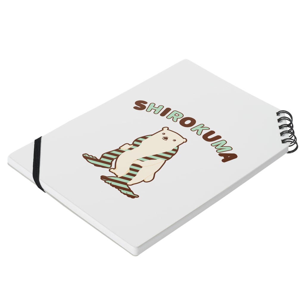 ari designのシロクマにマフラーを（チョコミントカラーVer.） Notebook :placed flat