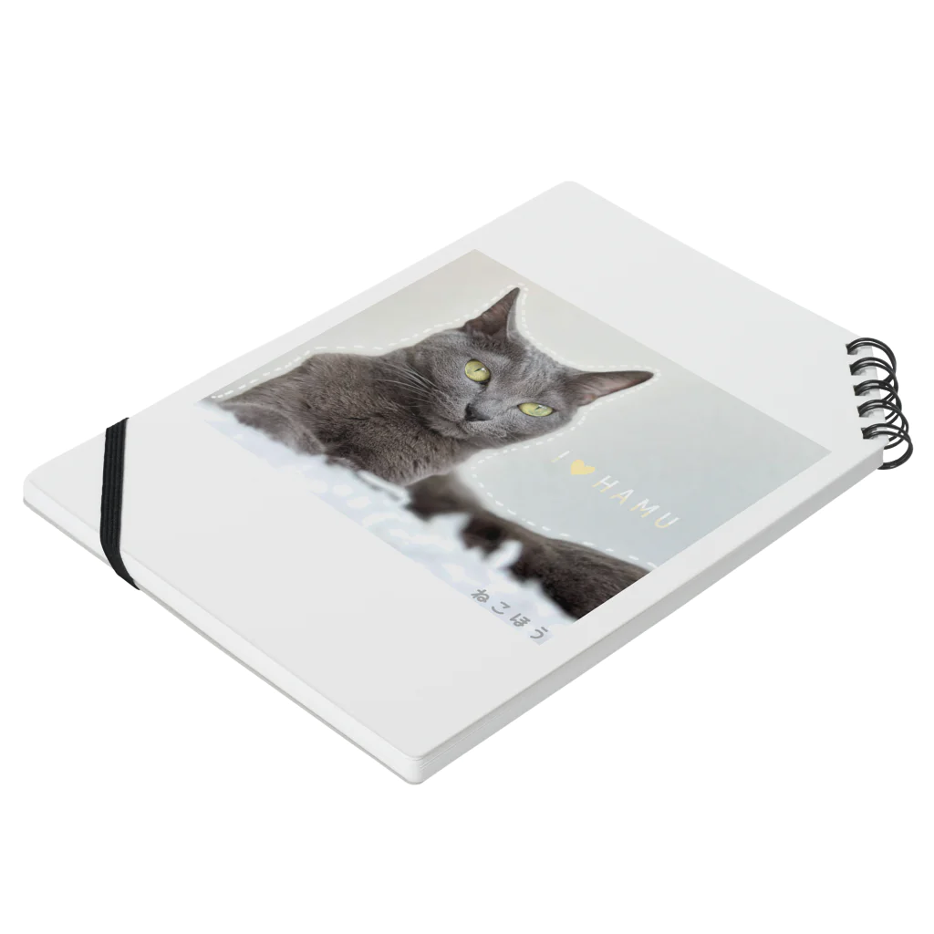 ねこほうチャンネル公式グッズのおしゃれハムちゃん Notebook :placed flat