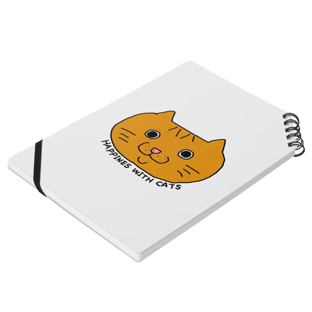 茶トラネコの茶トラ猫HAPPINES WITH CATS Notebook :placed flat