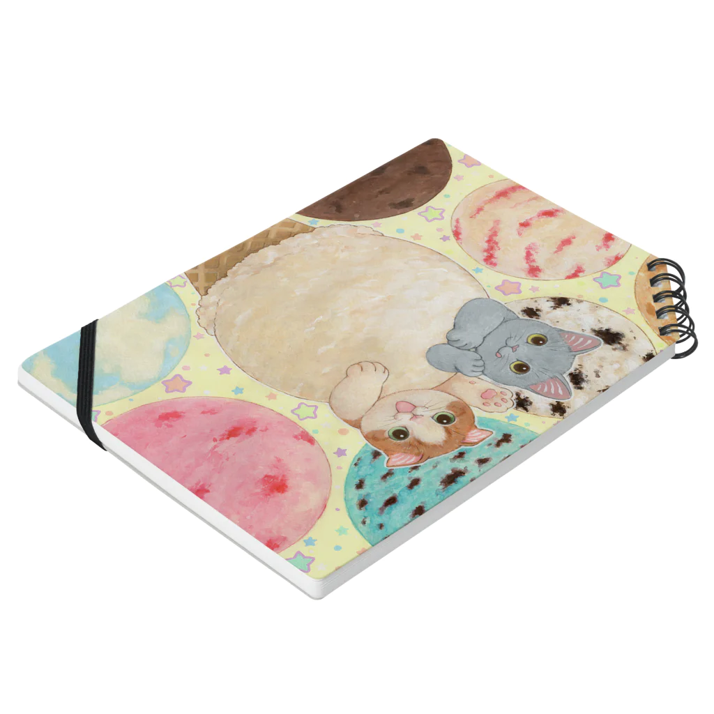 Youki-nekoのネコちゃんとアイスクリーム Notebook :placed flat