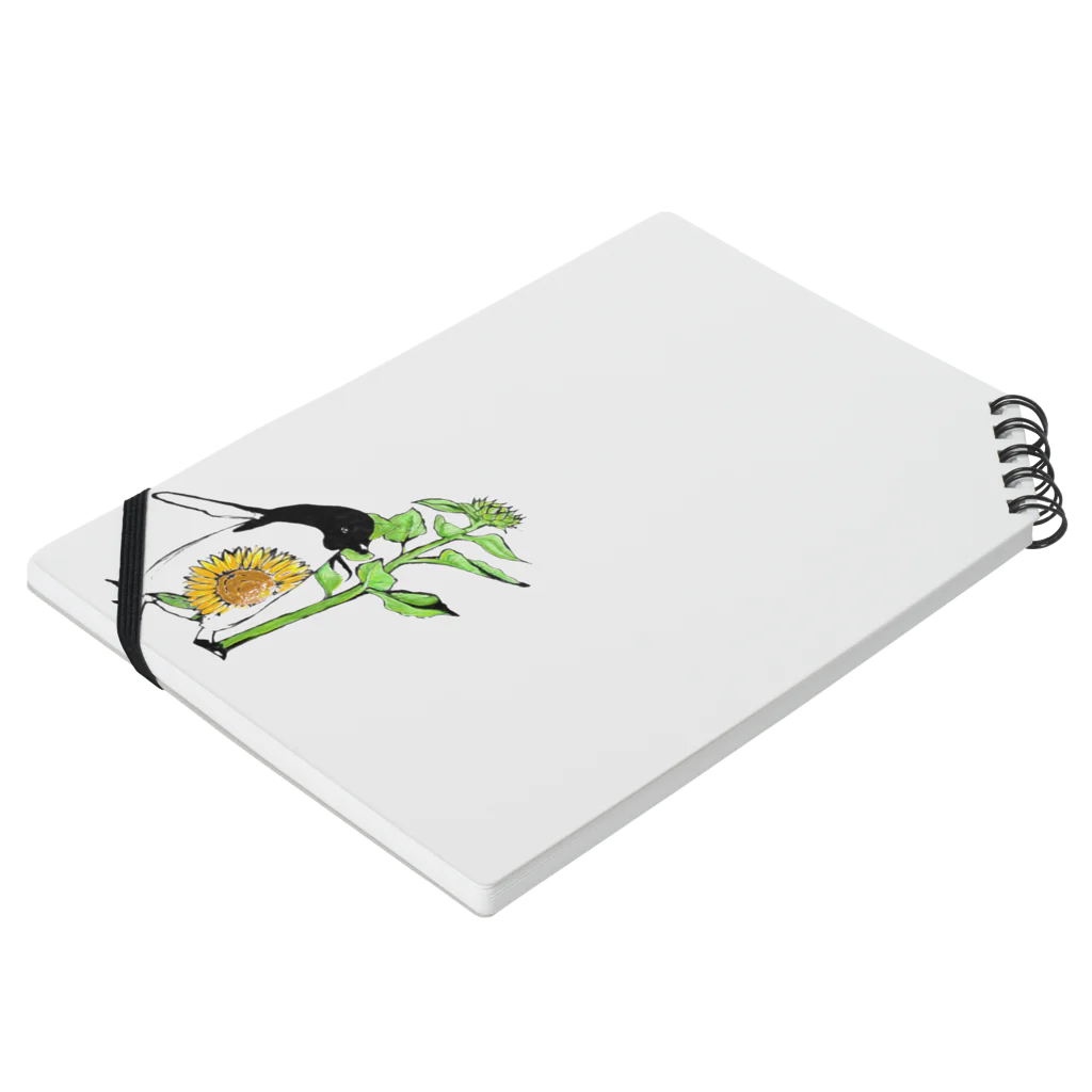 Oroのペンギンとヒマワリ Notebook :placed flat