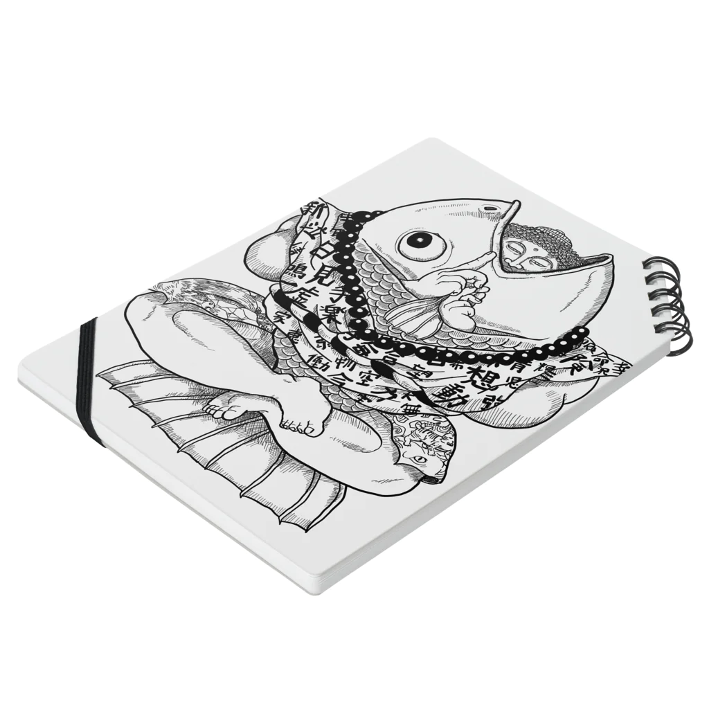 OtoMoyaの魚と一体化した仏様 Notebook :placed flat