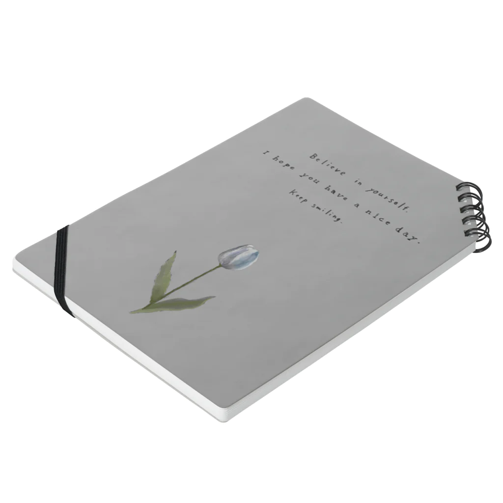 rilybiiのTULIP, white gray blue . Notebook :placed flat