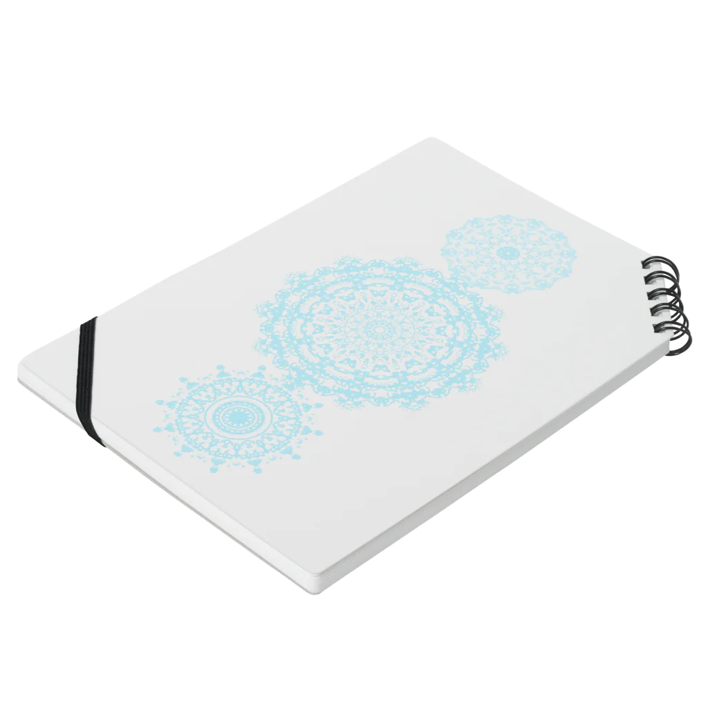 mandala lovers healing shopのlight blue lace Notebook :placed flat