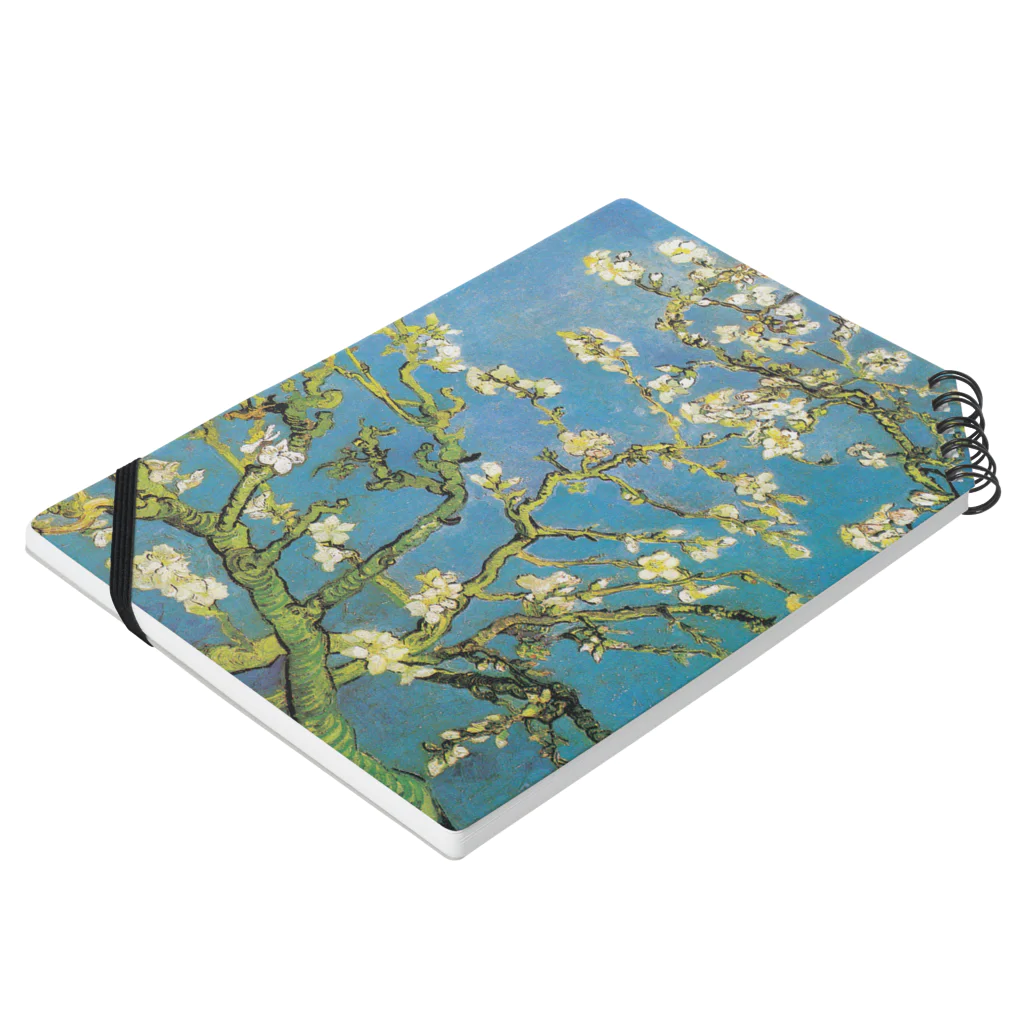 世界の名画館 SHOPのゴッホ「花咲くアーモンドの木の枝」 Notebook :placed flat