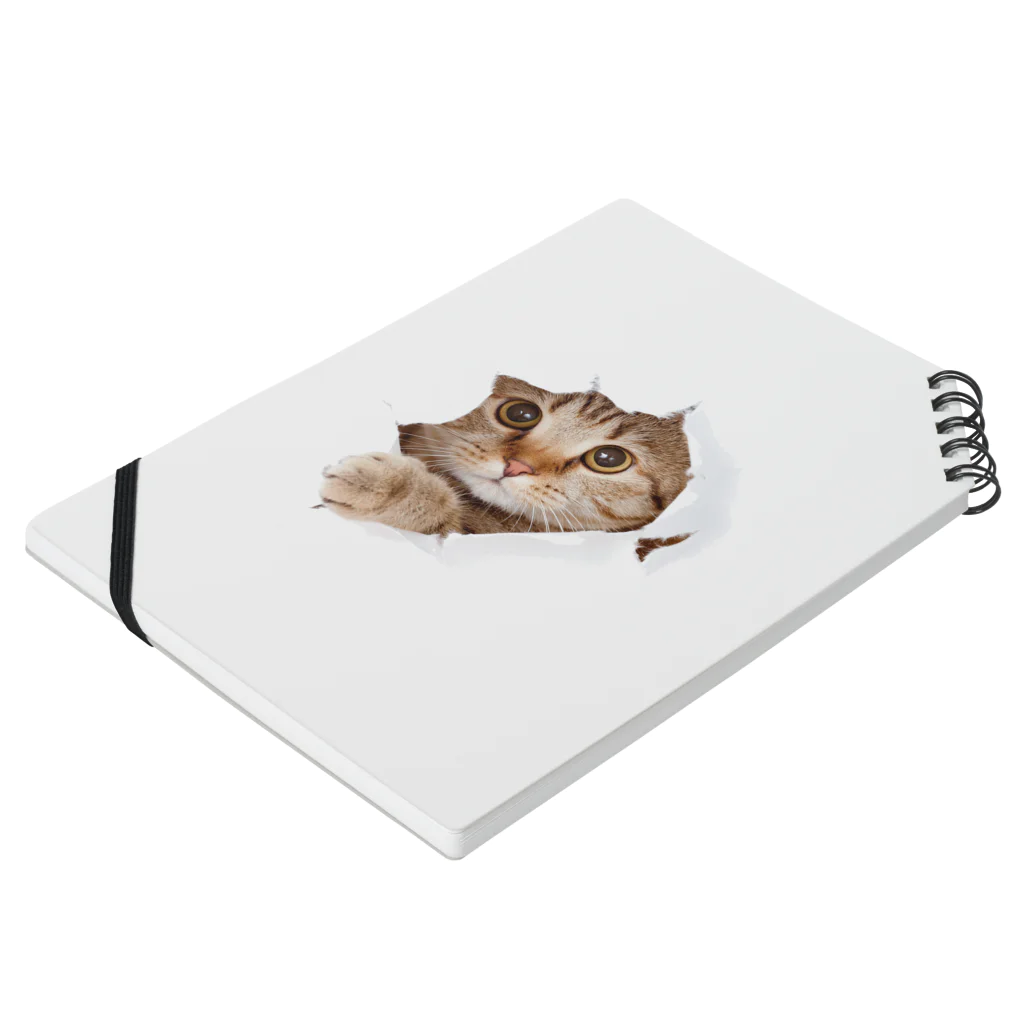 ただの猫好きのWhite Free Cute Funny Cat T-shirt Notebook :placed flat