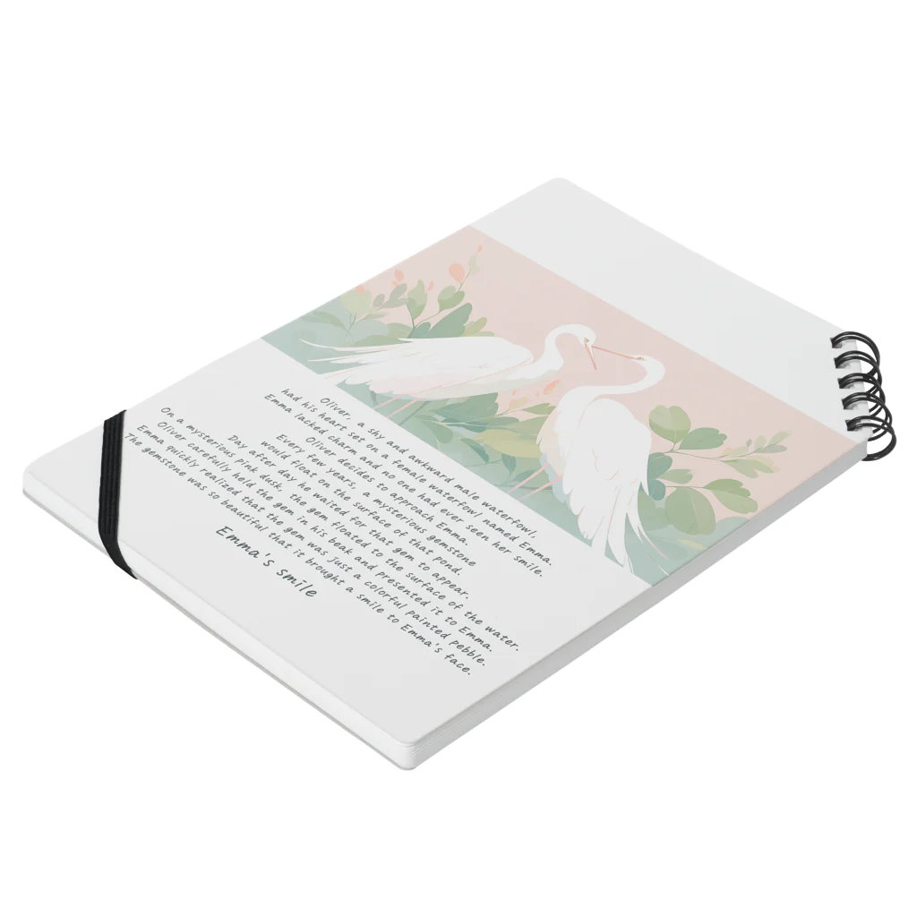 鳥救うSUZURIの『エマの笑顔』【寄付付き商品】 ノートの平置き