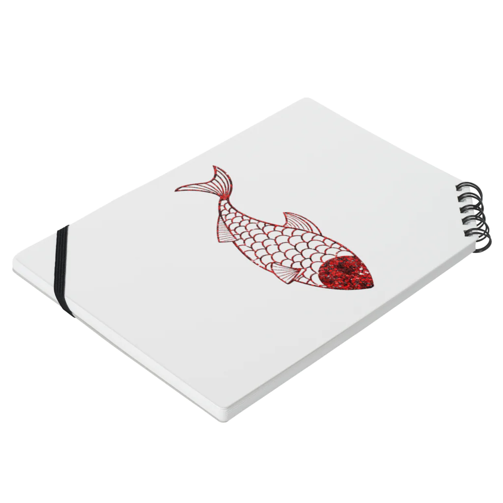 mumusの魚　sequinsred Notebook :placed flat
