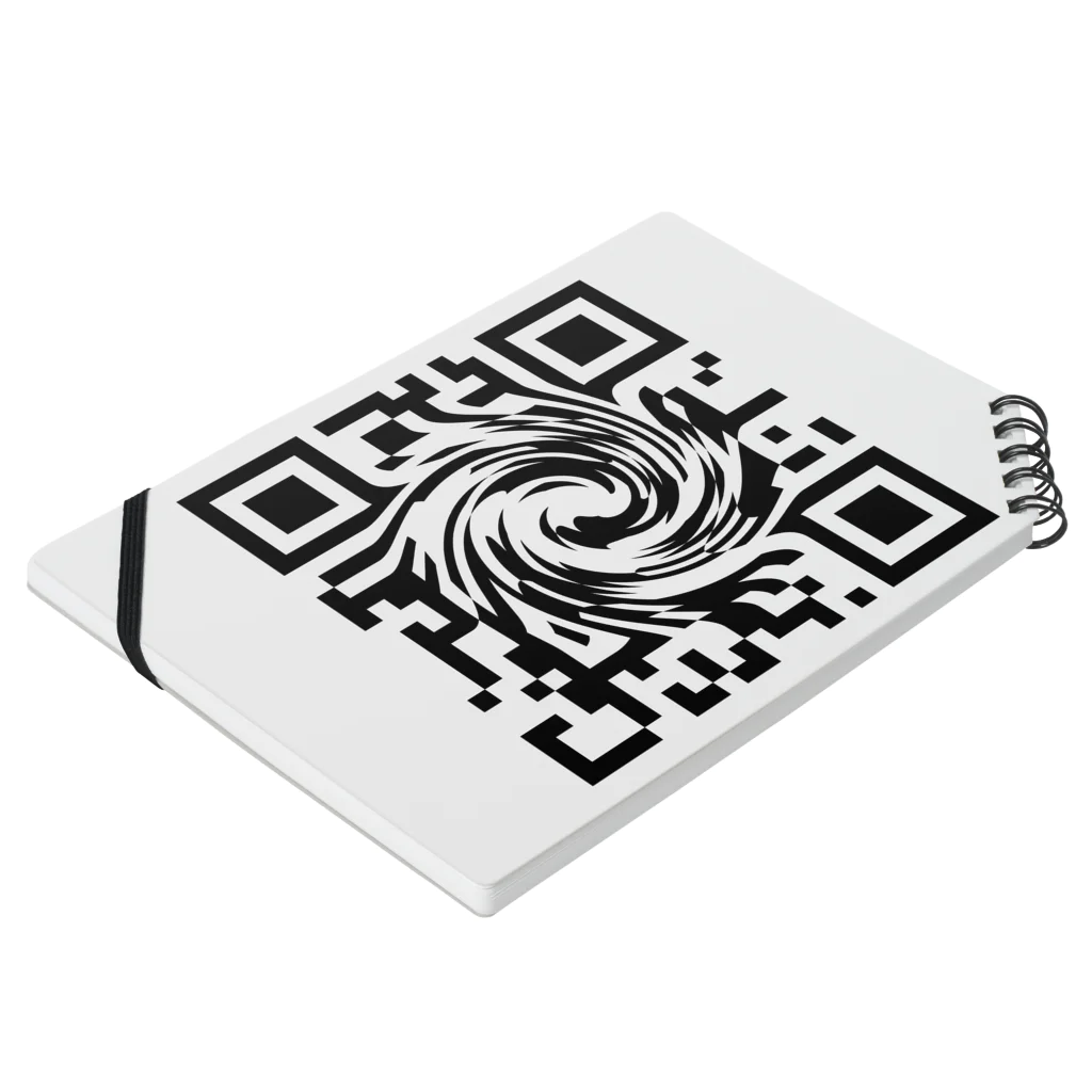 moCoのQR CODE（渦） Notebook :placed flat