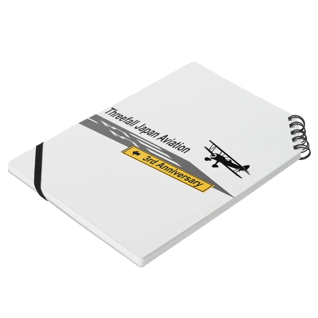 Threefall Japan Aviationの3周年記念グッズ第２弾【Threefall Japan Aviation】公式グッズ Notebook :placed flat