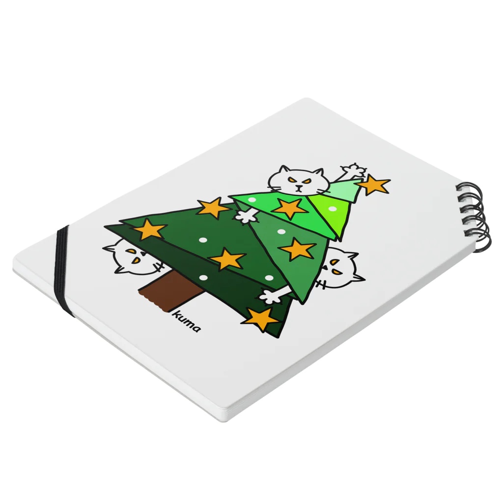 mkumakumaのニャンコの楽しいクリスマス Notebook :placed flat
