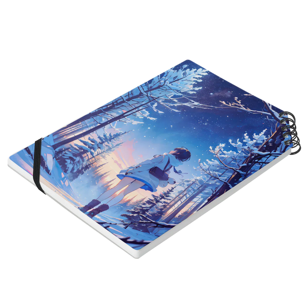 卯月なのかのMagical Winter Journey　〜雪に染められた銀世界の旅〜　No.4「Dawn」 Notebook :placed flat