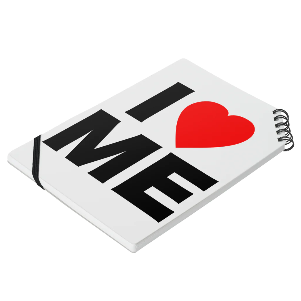 【シリーズ】おもしろ格言ショップの【おふざけシリーズ】I♡ME Notebook :placed flat