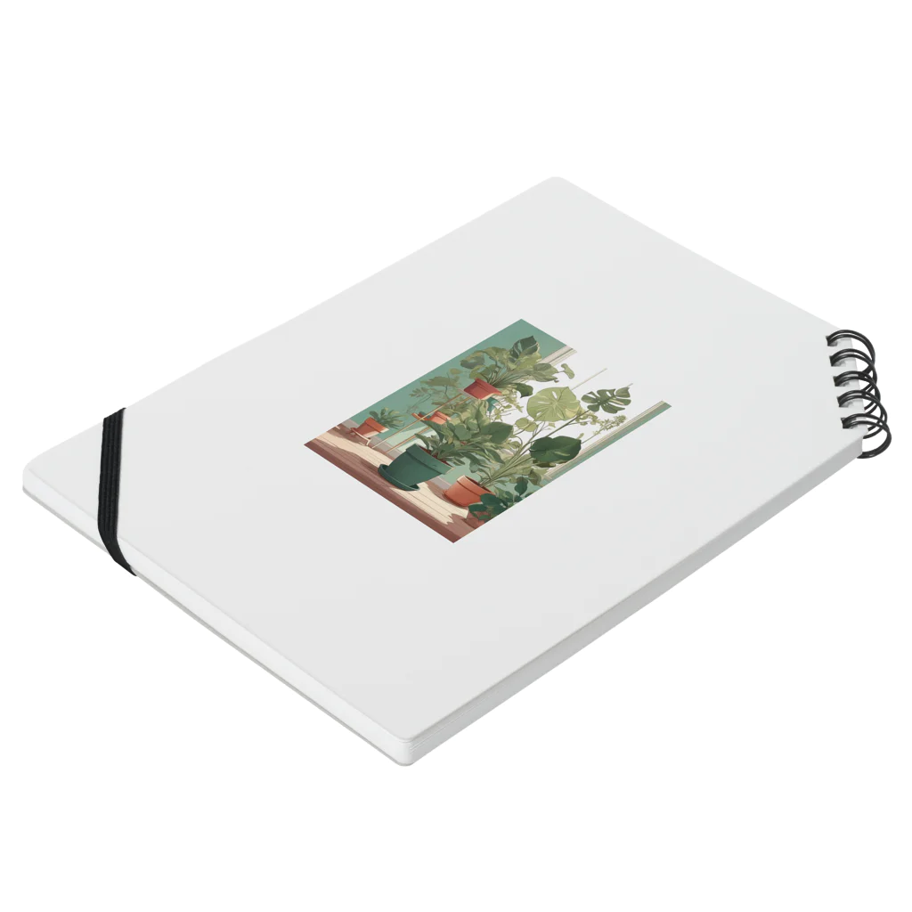 kamako-0608の観葉植物のイラスト Notebook :placed flat