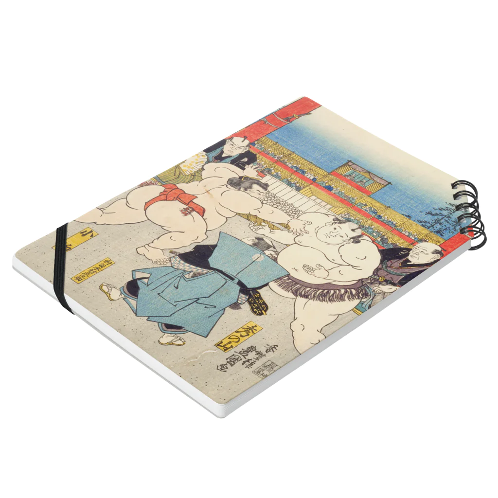 浮世絵ショップ のどぐろ　UKIYOE SHOP NODOGUROの相撲　勧進大相撲興行之図 / Illustration of the Kanjin Grand Sumo Tournament Notebook :placed flat
