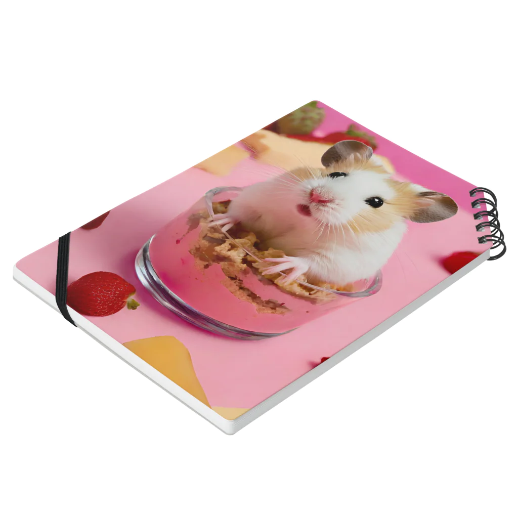 ham love shopのいちごパフェ☆ハムスター Notebook :placed flat