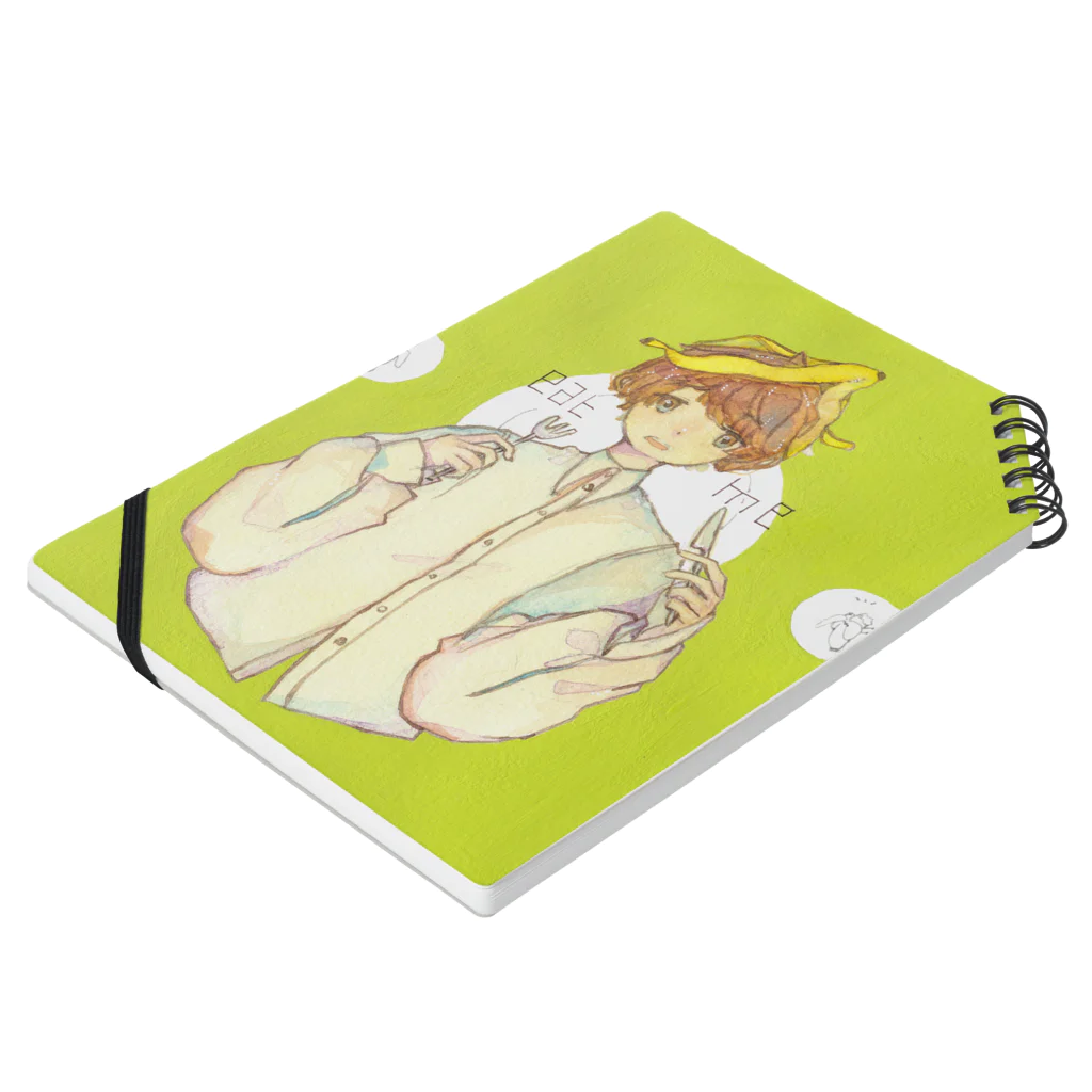 QwuMaのeat me◎banana Notebook :placed flat