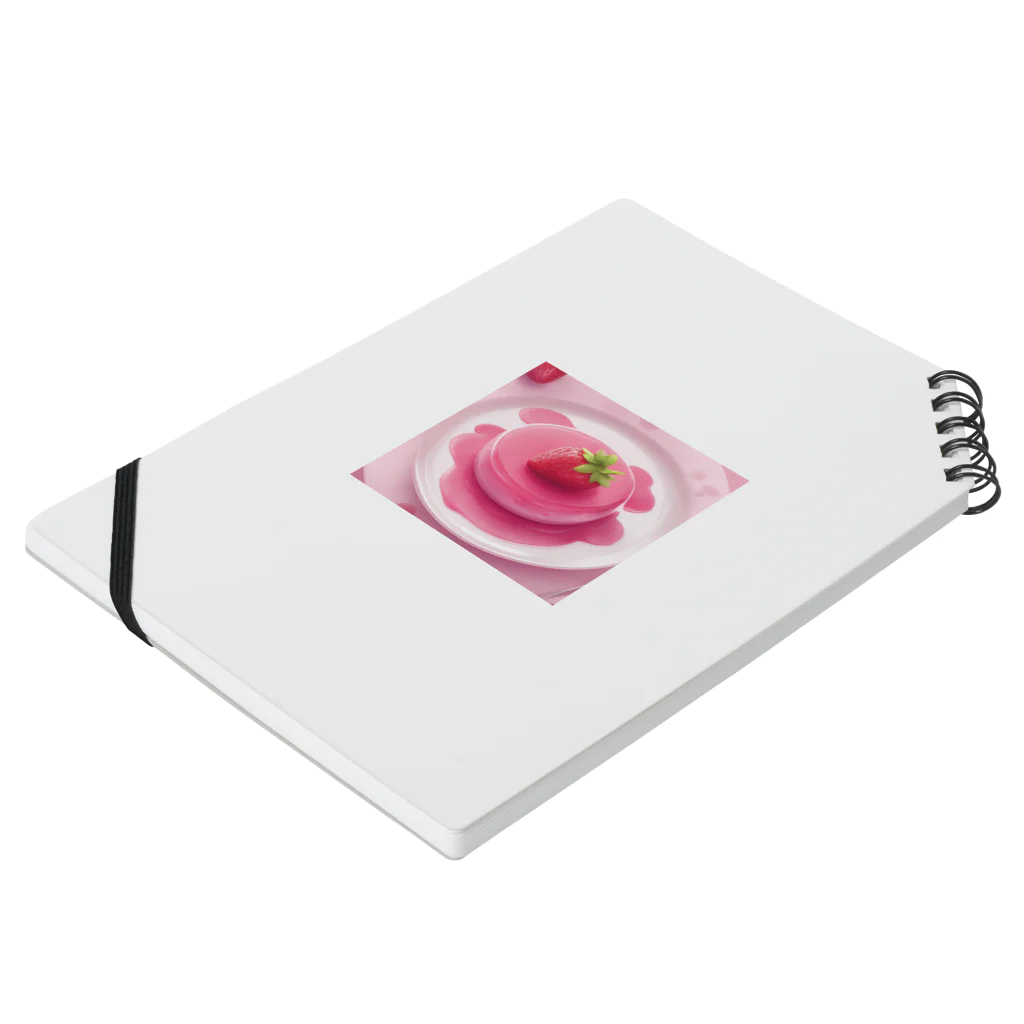 amxafukのピンクストロベリーかわいいプリン ノートの平置き