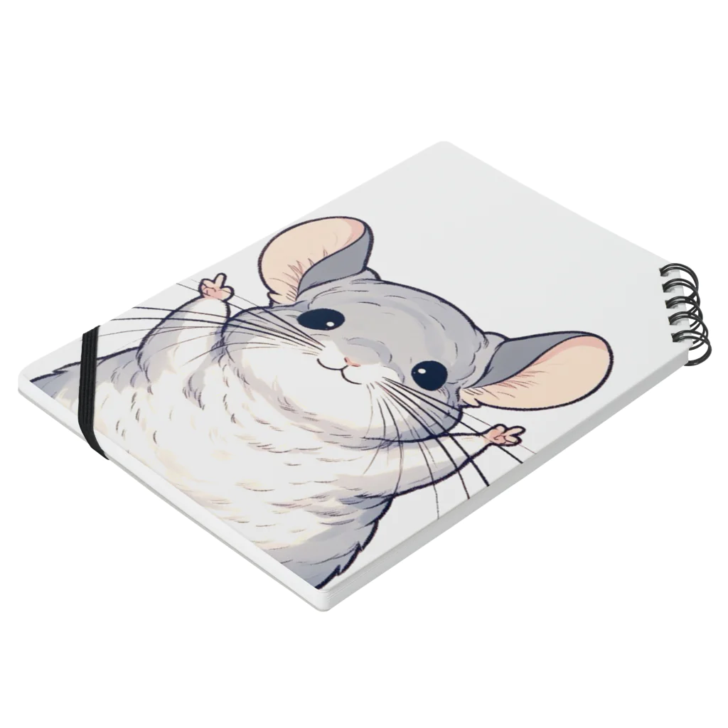 もふっとチンチラ🐭のばんざいチンチラ Notebook :placed flat