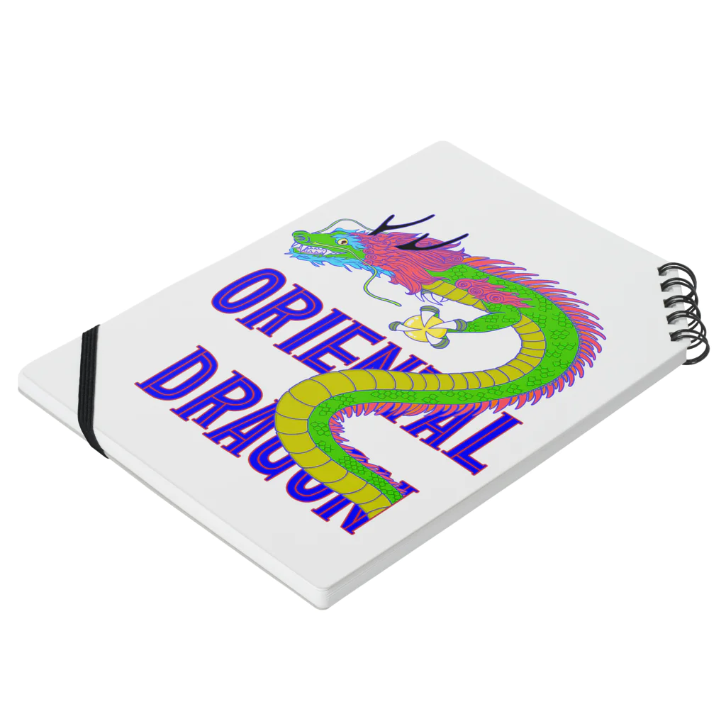 LalaHangeulのORIENTAL DRAGON（龍）英字バージョン Notebook :placed flat