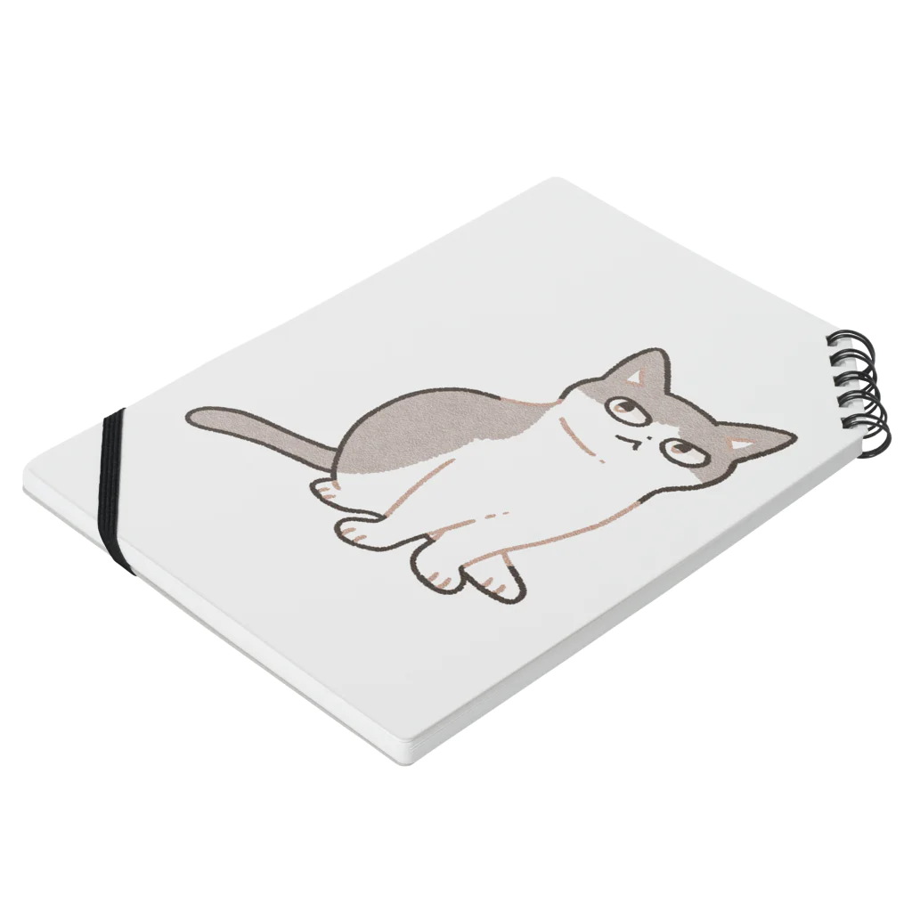 猫屋カエデのハチワレ Notebook :placed flat