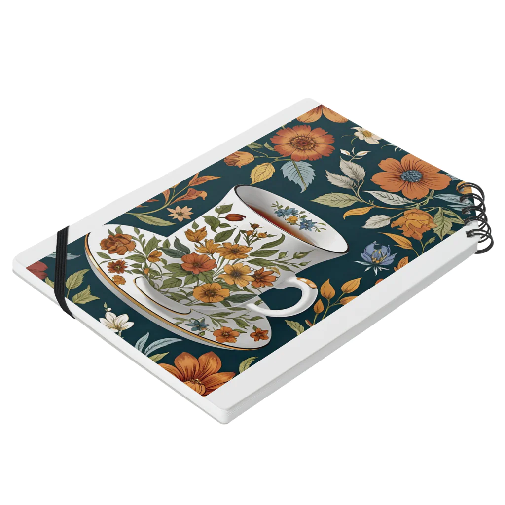 (っ◔◡◔)っ ♥ Le Petit Trésor ♥の花の詩カップ(The Flower Poetry Cup) Notebook :placed flat