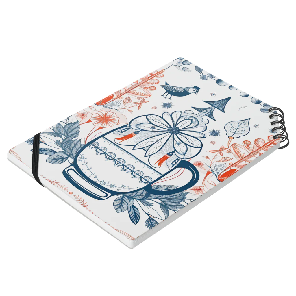 (っ◔◡◔)っ ♥ Le Petit Trésor ♥の花の詩カップ(The Flower Poetry Cup) Notebook :placed flat