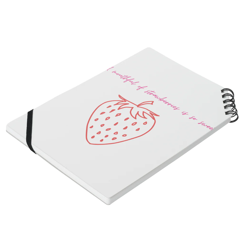 納豆ごはんのA mouthful of strawberries is so sweet! Notebook :placed flat