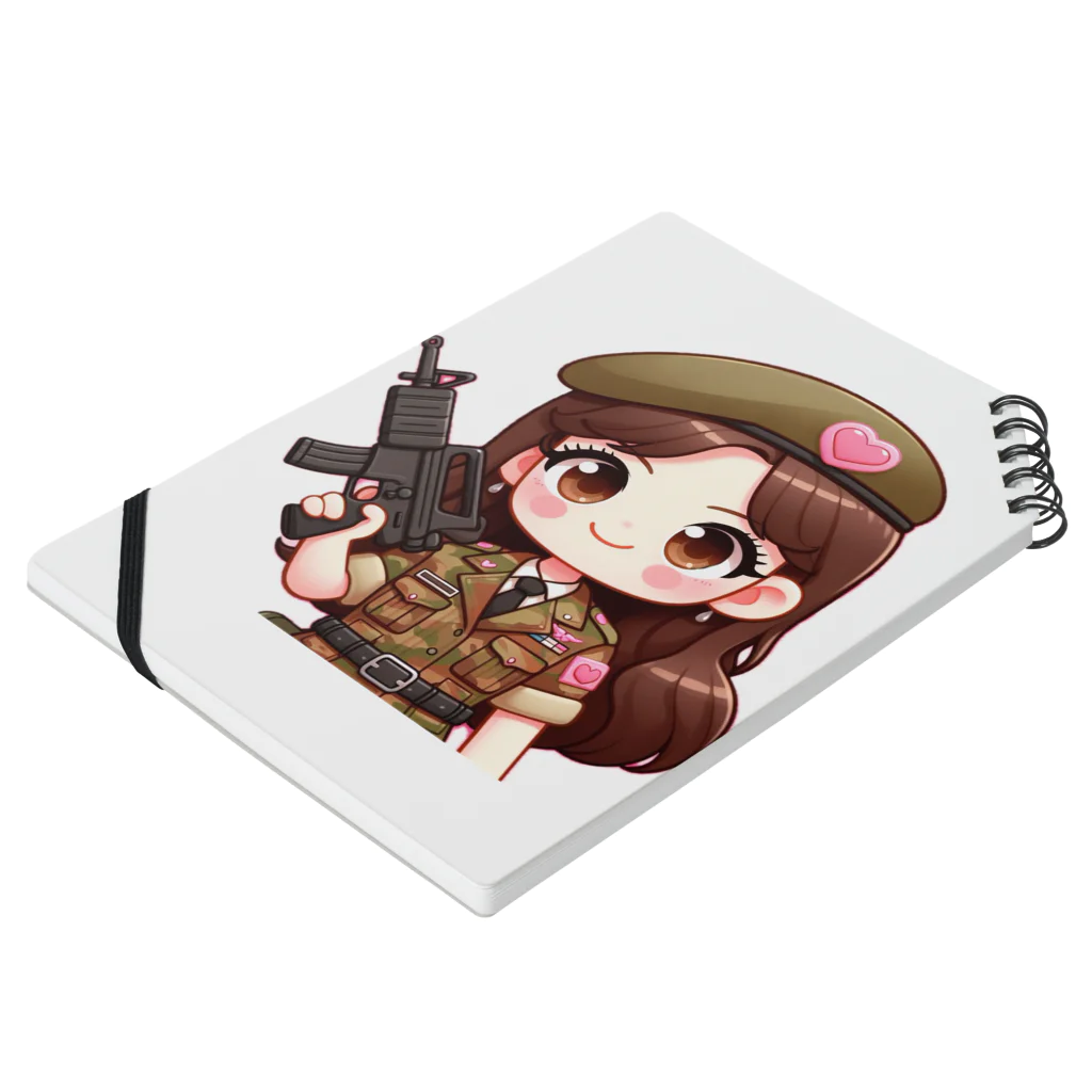 WakuWakustoreのarmy girl Notebook :placed flat