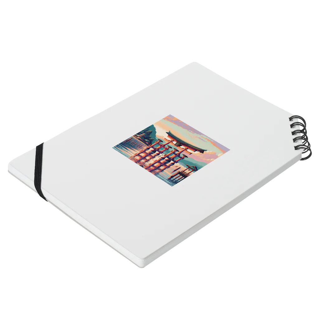 Pixel Art Goodsの厳島神社（pixel art） Notebook :placed flat