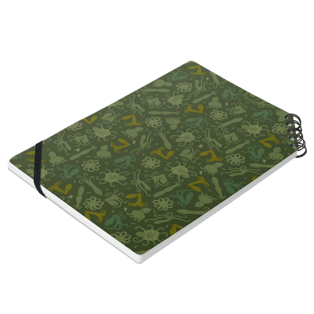 oba:obaの蛸がいっぱいダーク Notebook :placed flat