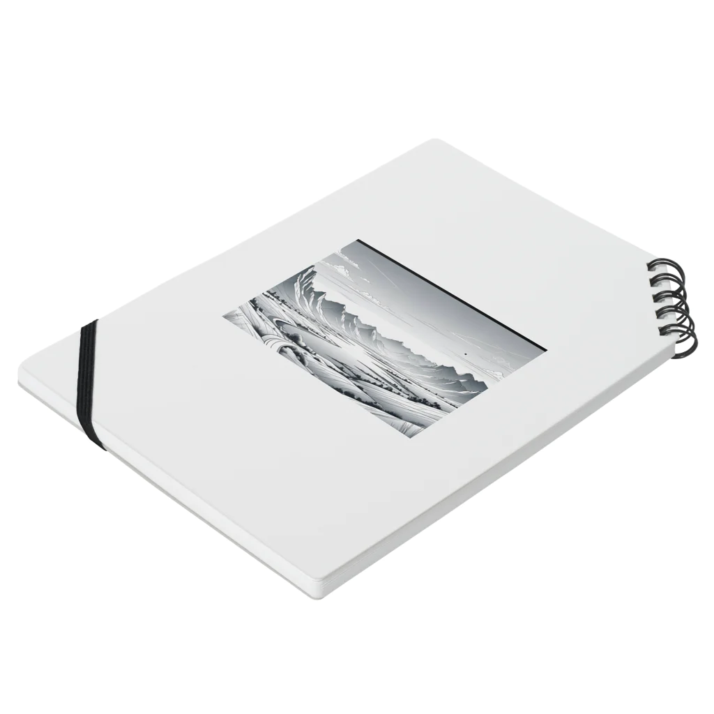 aICreationのモノクロの雪景色 Notebook :placed flat