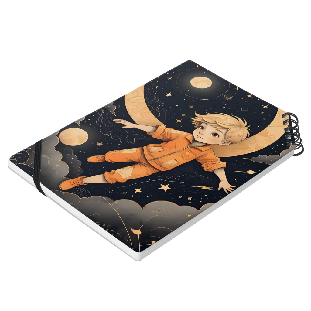 AI Fantasy Art Shopのnight adventure① Notebook :placed flat