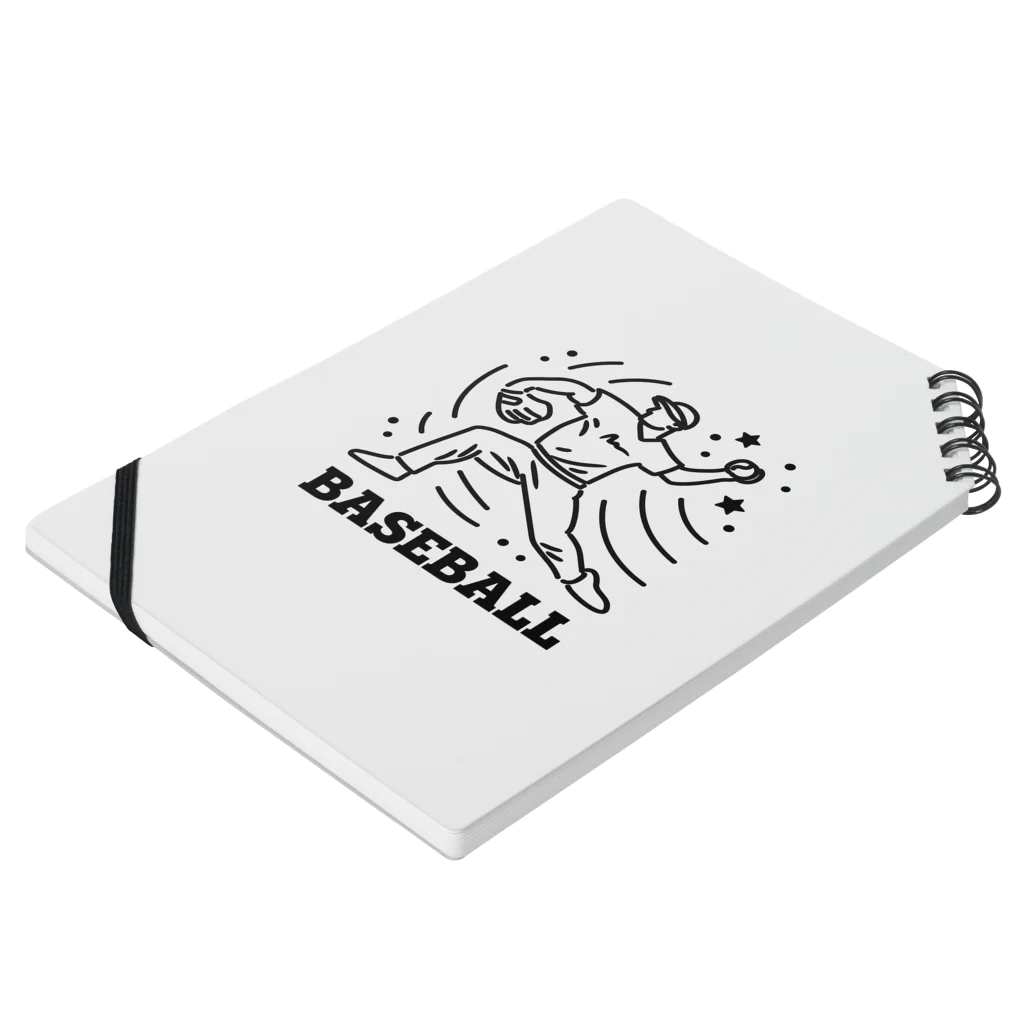 nndesignのBASEBALL LEFT PITCHER Notebook :placed flat