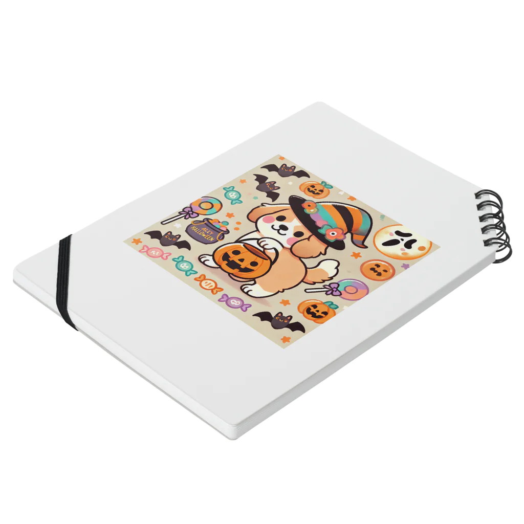 あとりえmignonのハロウィンドッグ Notebook :placed flat