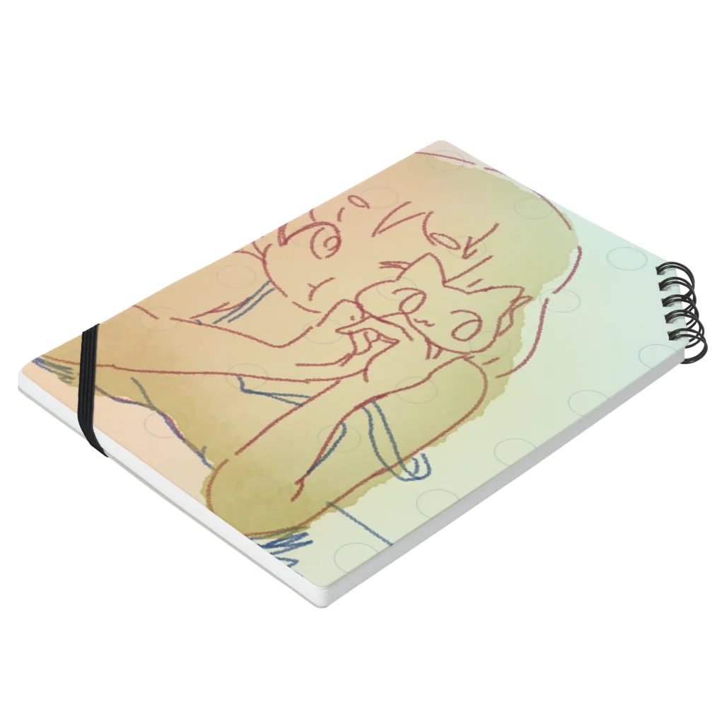 どすこい共和国のGIRL and cat Notebook :placed flat