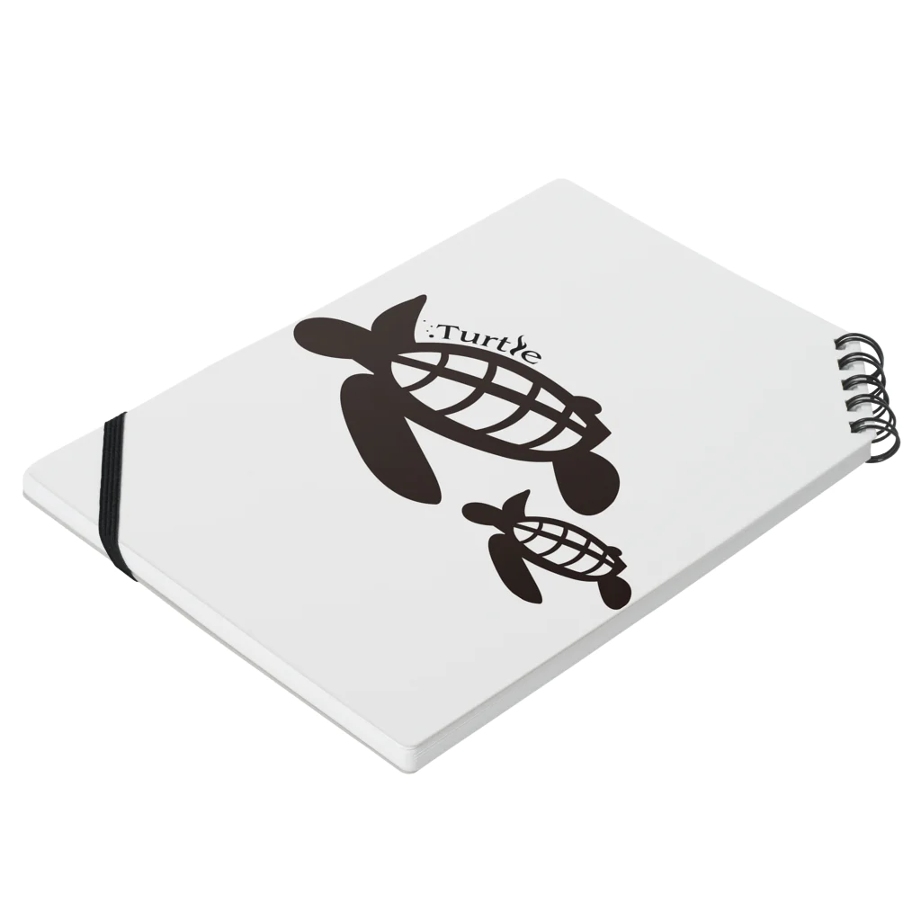 たかせ ゆづきのTurtle-Black Notebook :placed flat