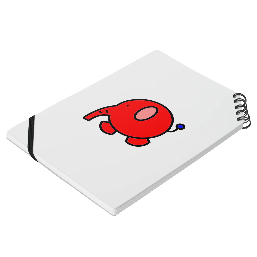 isaisaiisaaの赤丸ゾウ Notebook :placed flat