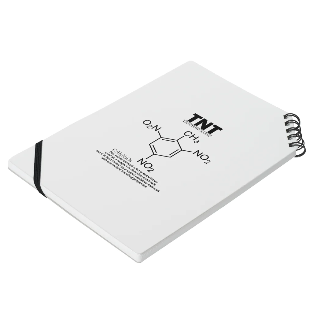 アタマスタイルのTNT(トリニトロトルエン：火薬・爆薬・爆発物)：化学：化学構造・分子式 ノートの平置き
