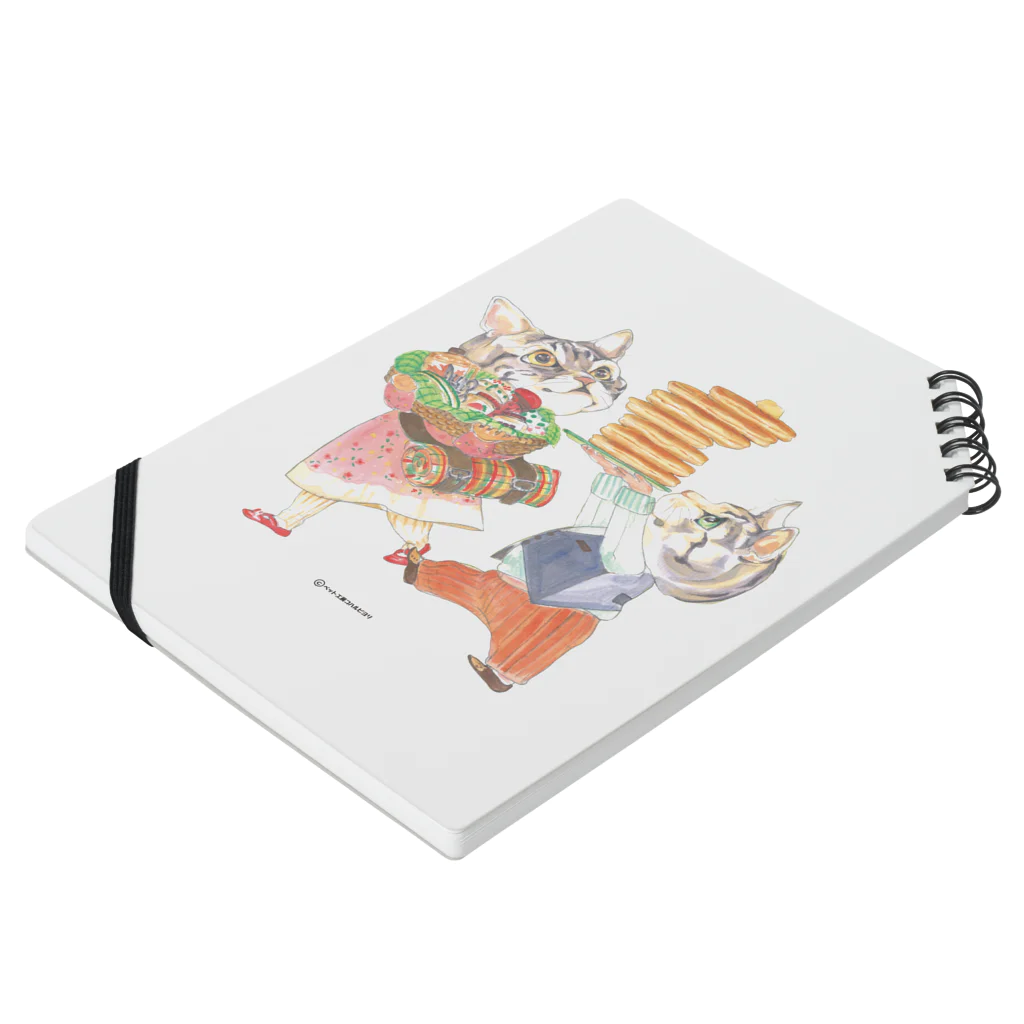 コハルビヨリ/イラスト・似顔絵の子猫とピクニック Notebook :placed flat