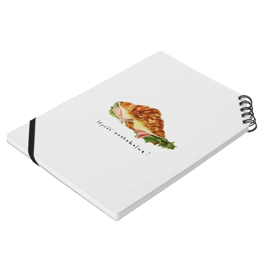 きょうりゅう はっくつ せんたーのcroissant  sandwich Notebook :placed flat