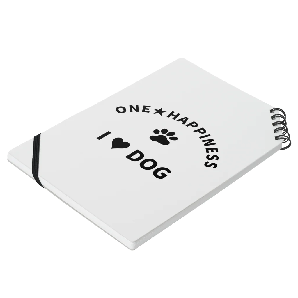 onehappinessのI LOVE DOG　ONEHAPPINESS Notebook :placed flat