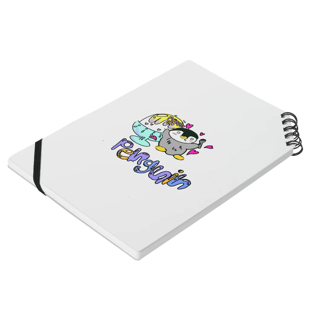 まにゃショップのペンギンアイス Notebook :placed flat